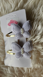 Haarclips vlinder wit