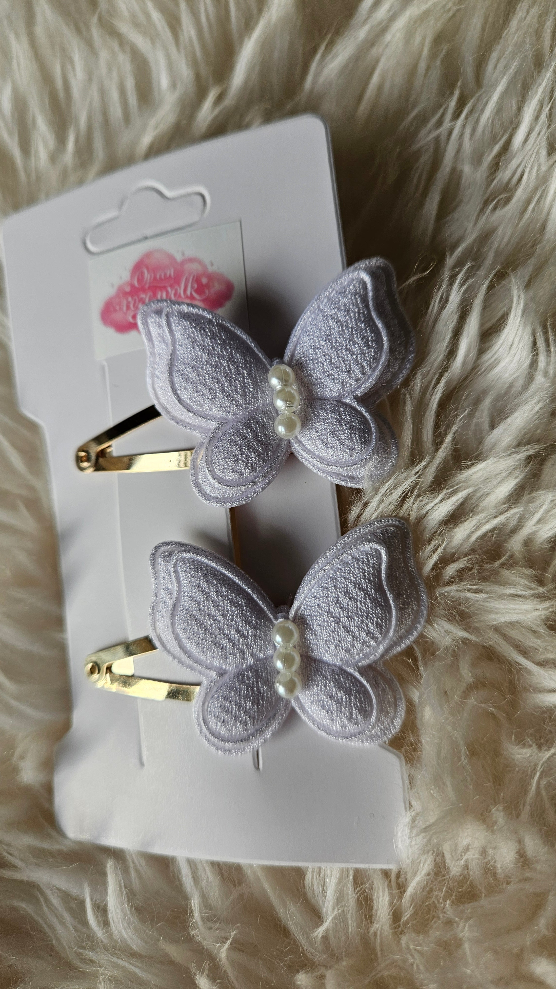 Haarclips vlinder wit