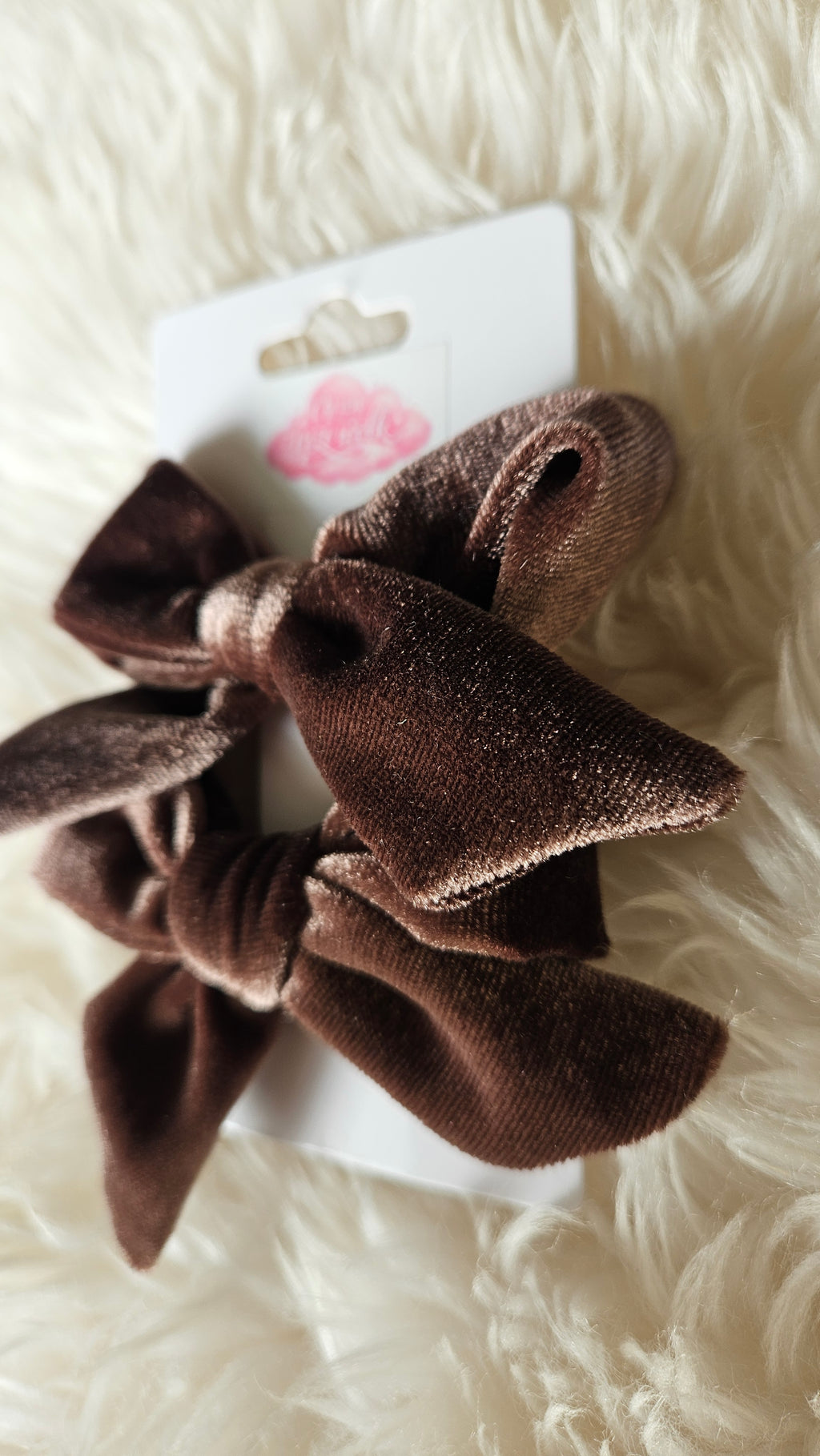 Haarclip strik velvet bruin