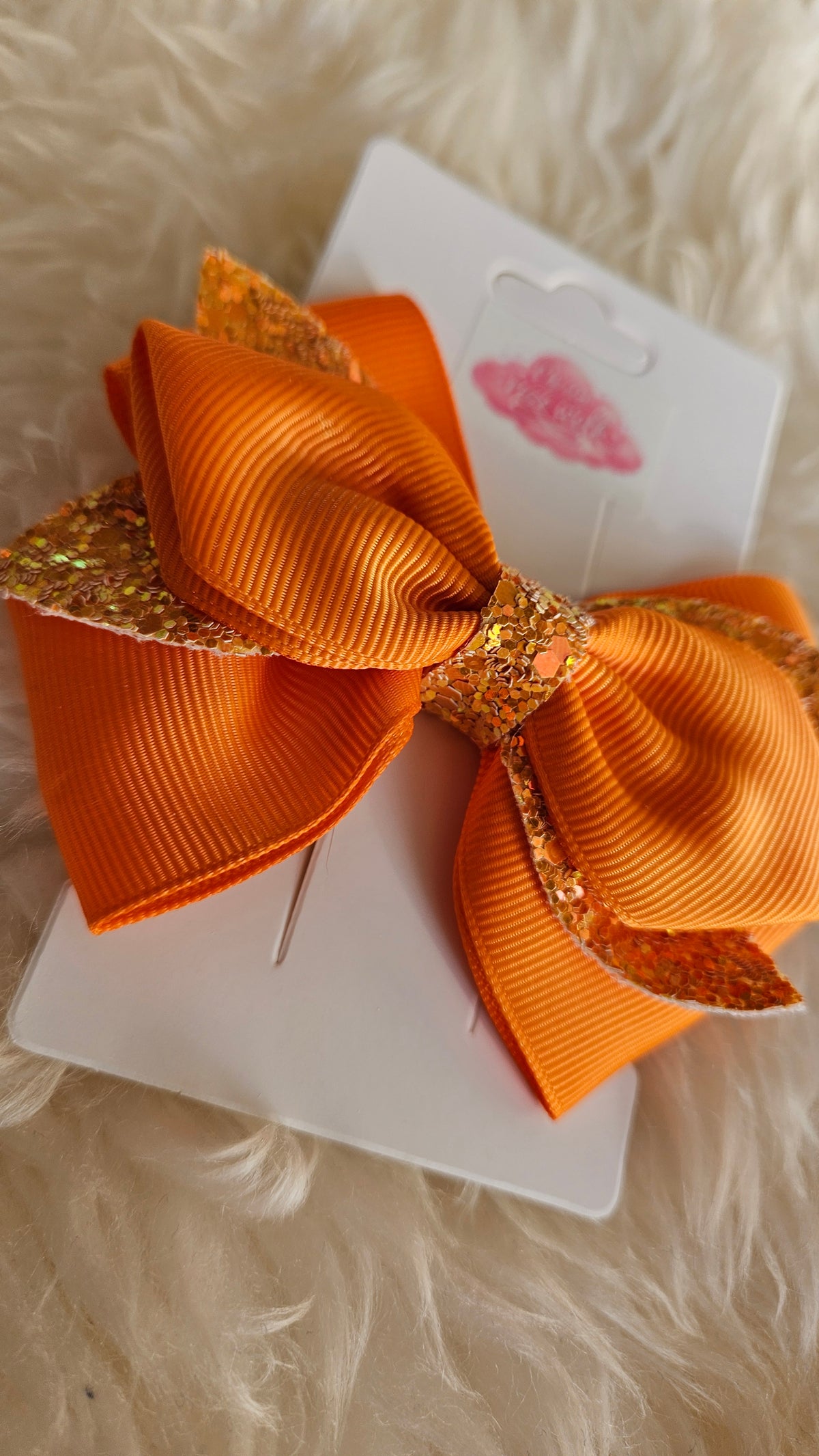 Haarclip strik oranje