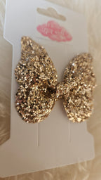 Vlinder haarclip glitter goud