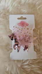 Haarclip unicorn roze