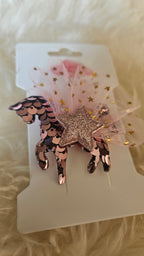 Haarclip unicorn roze