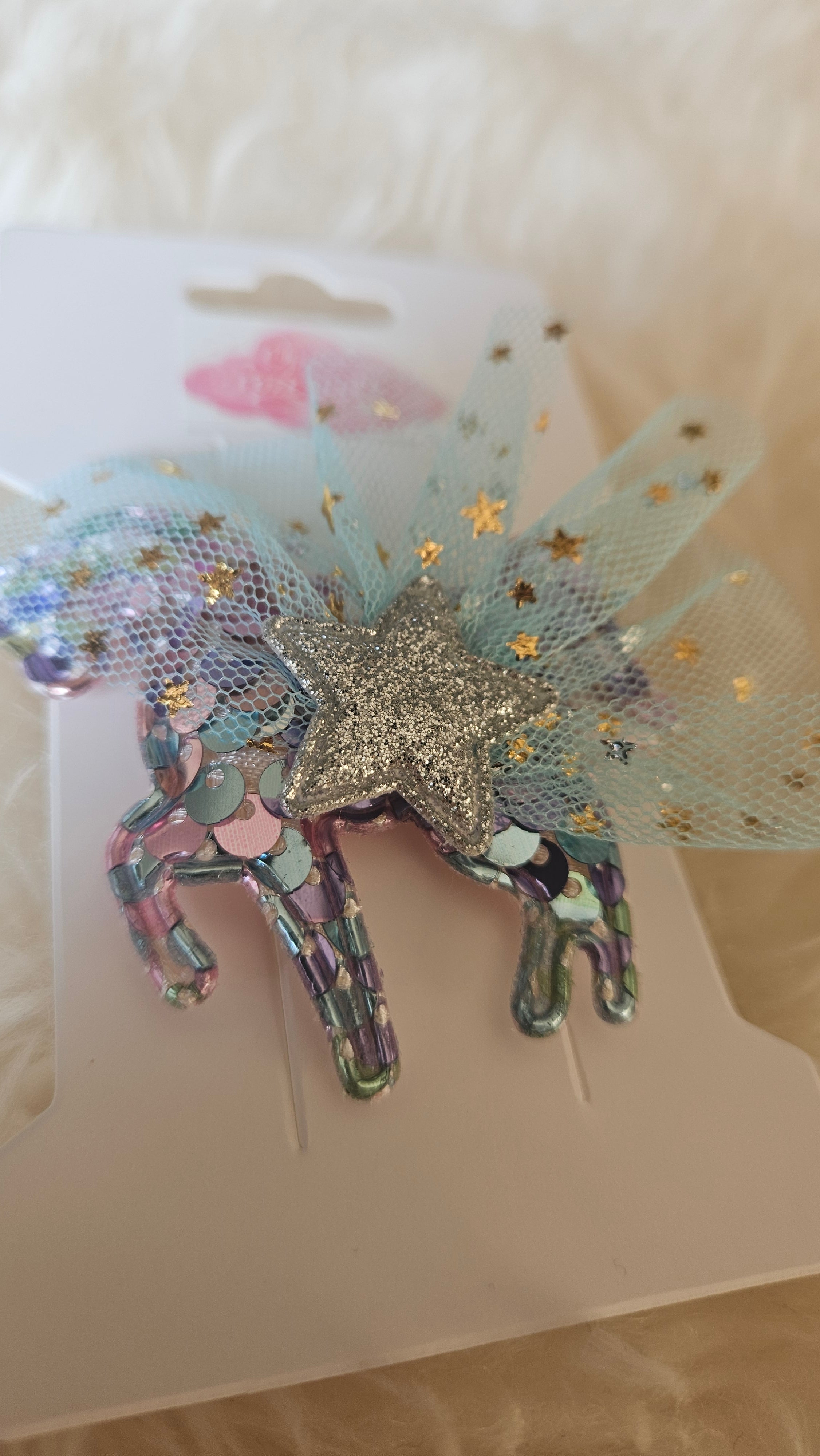 Haarclip unicorn lichtroze