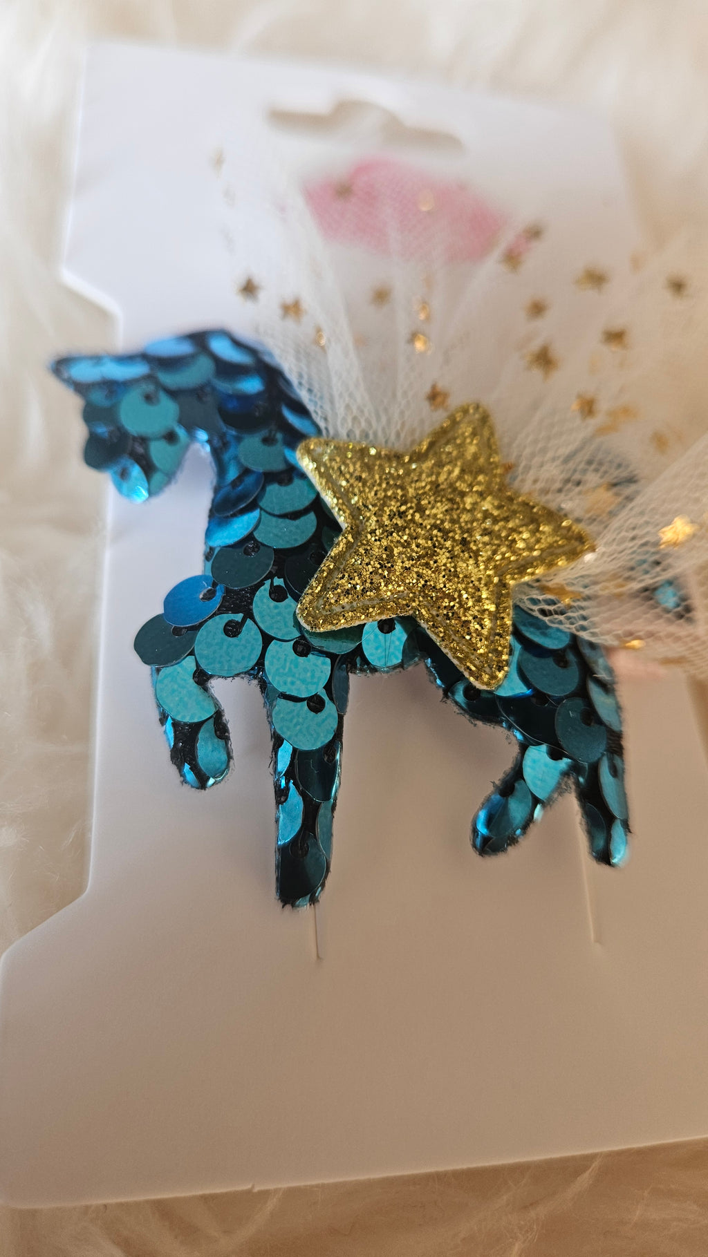 Haarclip unicorn blauw